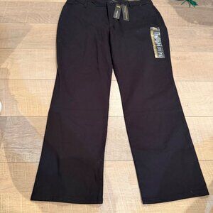 LEE WOMENS STRAIGHT LEG CHINO BLACK PANT NEW 14 SHORT
